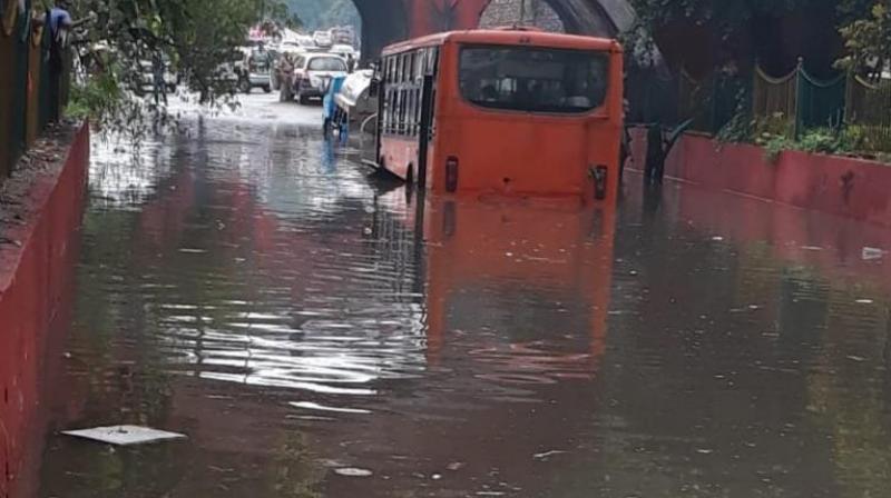 Water logging at Monkeys bridge ring road by pass. (Photo: Twitter | @dtptraffic)