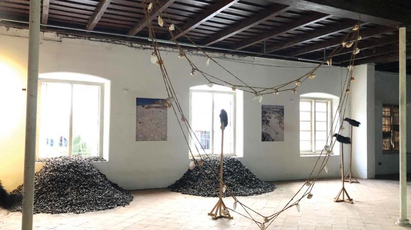 Julies installation Distance is a state of mind on display at Pepper House, Fort Kochi