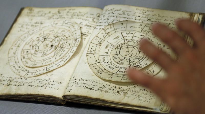 A manuscript that includes astronomical calculators is displayed at the YIVO Institute for Jewish Research in New York, Tuesday, Oct. 24, 2017. This document along with more than 170,000 other pages are part of a recently discovered trove of Jewish materials from Lithuania thought to have been destroyed during the Holocaust. (Photo: AP)