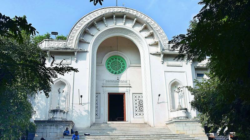 The State Central Library Building at Afzal Gunj, where visitors can refer to the e-books at the universal digital library section where 20 computers are kept for the purpose. (Photo: DC)