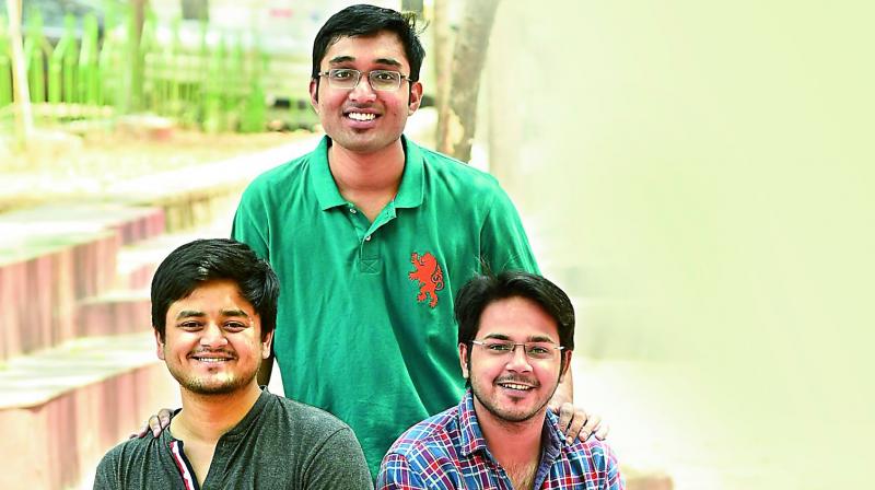 (from left to right) Nurendra Choudhary, Sourav Sarangi and Rajat Singh
