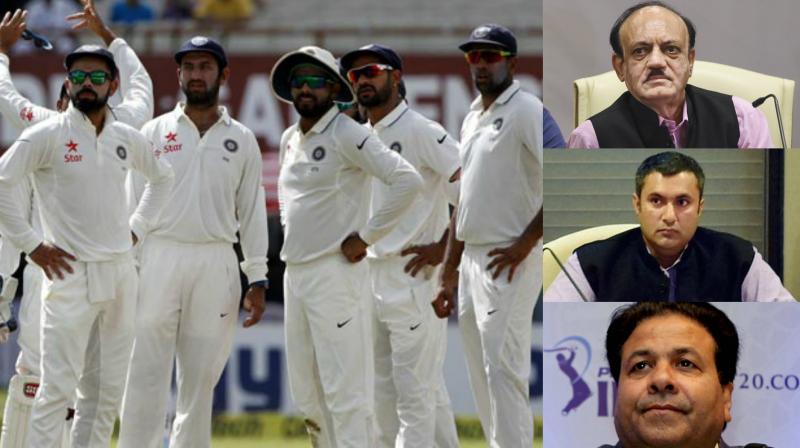 BCCI acting president CK Khanna, treasurer Aniruddh Chaudhry, senior member and IPL chairman Rajiv Shukla were kept in dark about the date of the India versus Afghanistan Test. (Photo: BCCI / PTI)