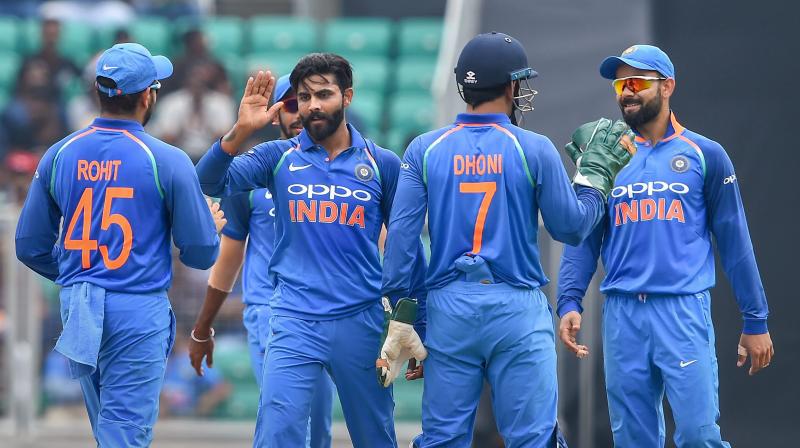 Jadeja claimed four wickets with his left-arm spin as India romped to their target in 14.5 overs to take the five-match series 3-1. (Photo: PTI)