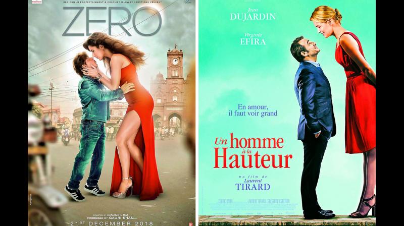 The second poster featuring Katrina Kaif and Shah Rukh has landed in soup for its similarities to the poster of French film Un Homme a la Hauteur.