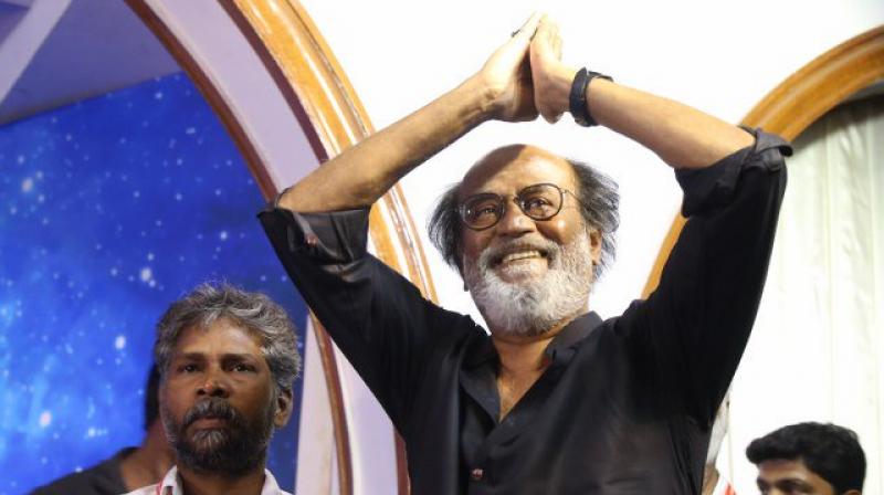 Rajinikanth during his meet with fans in Chennai. (Photo: Twitter)