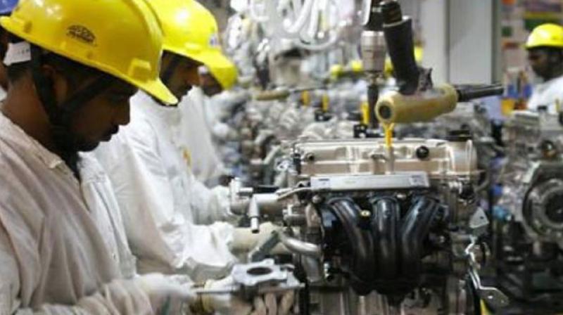 Industrial production growth slipped to a three-month low of 4.3 per cent in August mainly due to a sharp decline in the mining sector output and poor offtake of capital goods, according to the Central Statistics Office (CSO) data. (Photo: PTI)