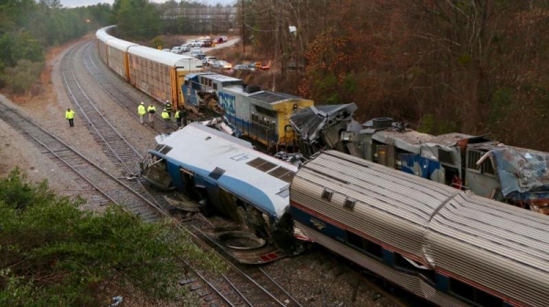 The passenger train hurtled down a side track near Cayce around 2:45am Sunday after a stop 10 miles north in Columbia because a switch was locked in place, diverting it from the main line. (Photo: AP)
