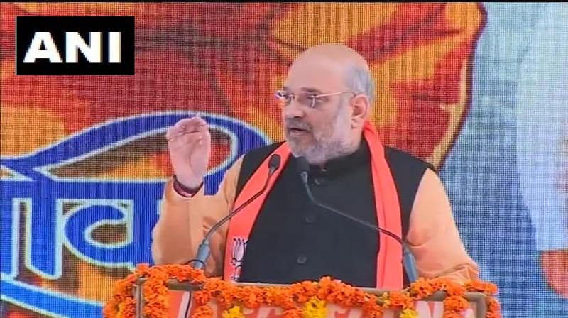 Those who never made eye-to-eye contact, never greeted one another, such Bua-Bhateeja (aunt-nephew) have come on the same forum. This tells how powerful we are, BJP president Amit Shah said, targeting the SP-BSP alliance. (Photo: ANI)