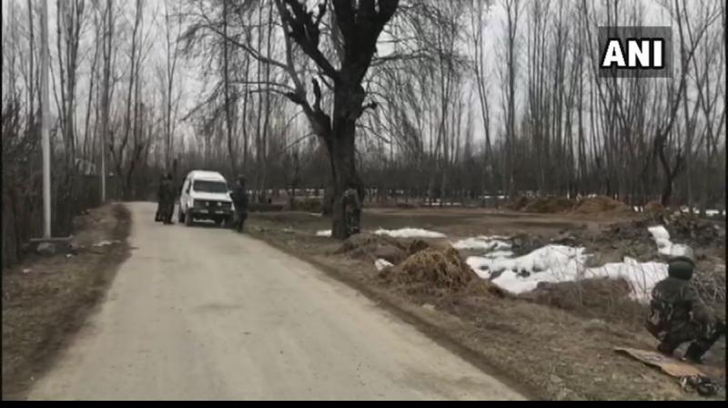 An exchange of fire, which took place between security forces and terrorists in wee hours of Friday, in Babagund village of Kupwara district, has ended, official sources said. (Photo: ANI/ Twitter)
