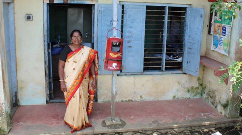 Seethamony in front of the Post office.