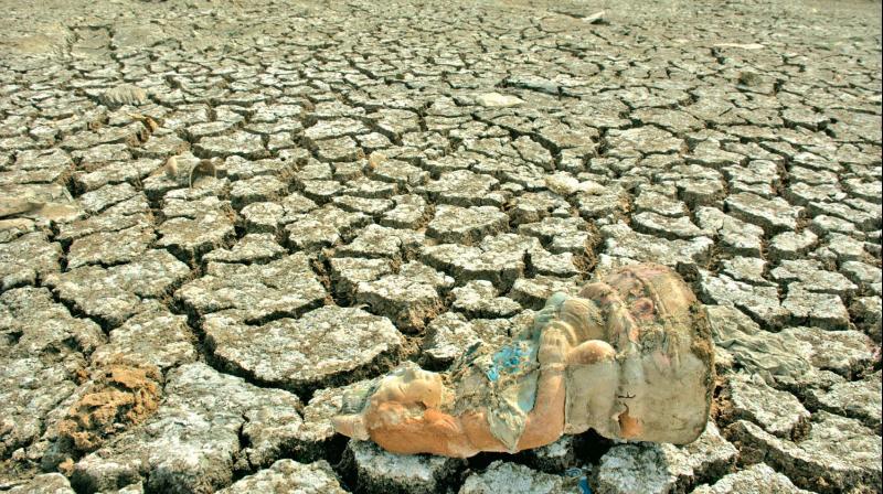 The dried up part of the polluted Korattur lake cries for attention (Photo: DC)