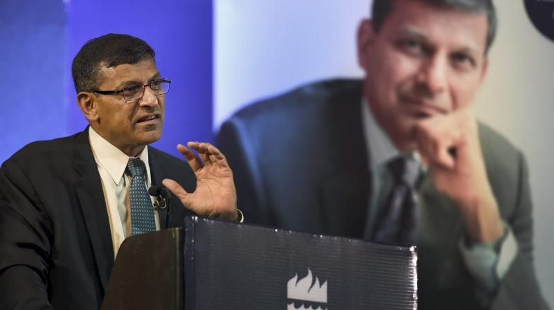 Indias GDP growth slowed to 5.7 per cent in April-June this year, down from 6.1 per cent in preceding three months. In picture: Raghuram Rajan. (Photo: PTI)