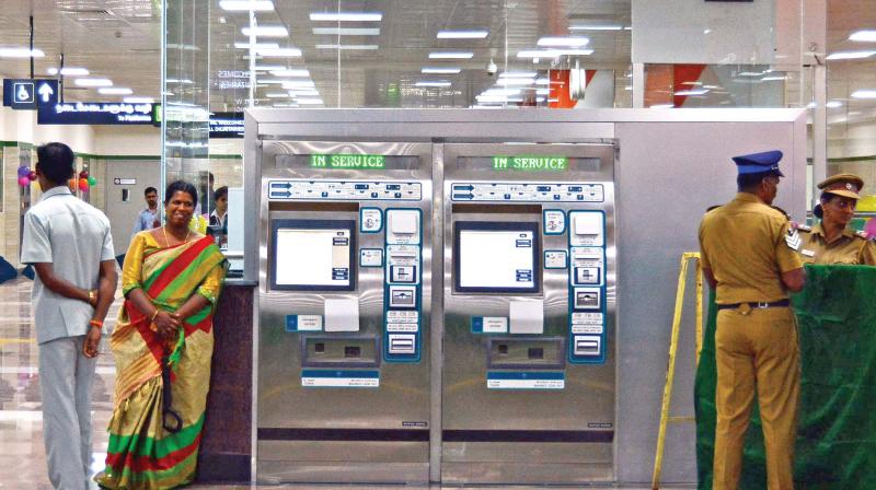 Ticket vending machines at the Egmore metro station.	(Photo:DC)