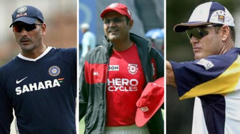 Ravi Shastri, Virender Sehwag and Tom Moody