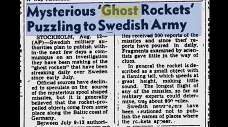 In 1946 just one year after the Second World War ended another wave of UFO sightings was witnessed, this time in Europe over the Scandinavian countries where they were called Ghost Rockets.