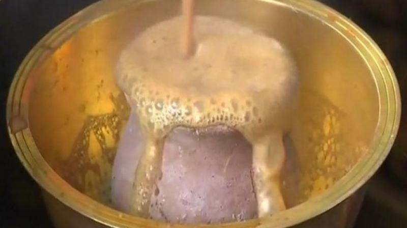 A tea made with a special recipe and poured into a hot kulhad (clay cup) has become the talk of the town in the past couple of days in the city. (Photo: ANI)