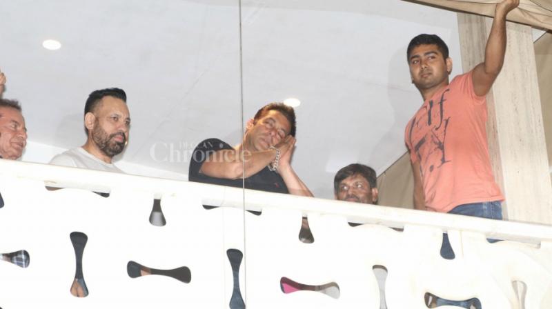 Salman Khan made a cute pose, where he meant that its time to sleep and so, until next time. (Photo: Viral Bhayani)