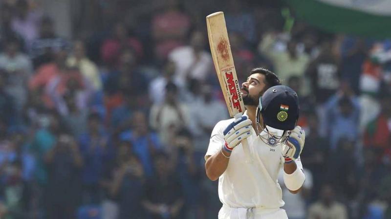 Virat Kohli, who has so far scored 1,419 runs in the 13 Tests he as played in the 2016/2017 season, is in the form of his life. (Photo: BCCI)