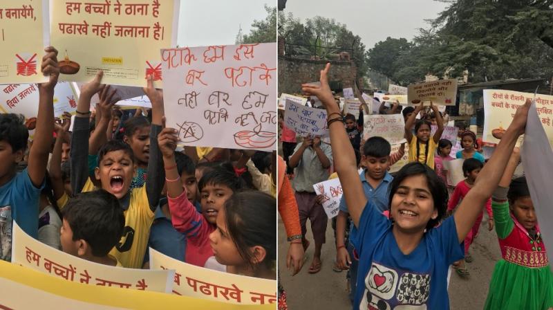 Foundation has been mobilizing and training kids over last many weeks, ahead of Diwali to spread awareness on harmful impact of fire crackers on health of children, adults and environment.