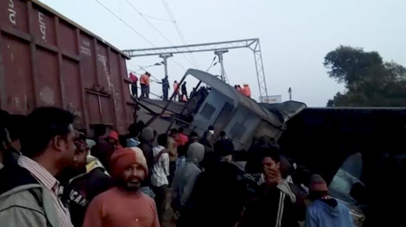 Seven coaches were thrown off the tracks around midnight Saturday after a Hirakand Express train derailed. (Photo: PTI)