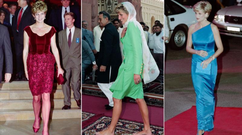 This combination of file photos shows, (LtoR), Britains Diana, Princess of Wales on November 15, 1992 / on September 27, 1991 and on October 31, 1996. (Photo: AFP)