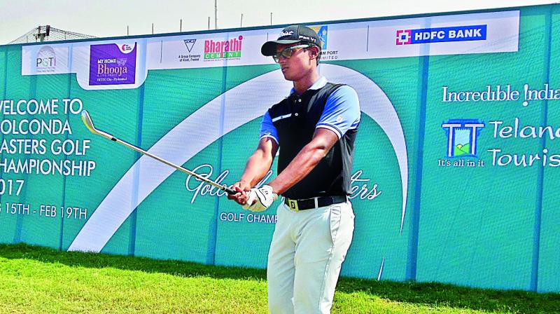 Viraj Madappa shot the days best score of 64 in the second round at the Hyderabad Golf Club on Friday.