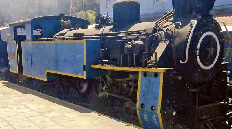 View of the 99-year-old coal-fired steam locomotive which arrived at Coonoor on Friday. (Photo: DC)