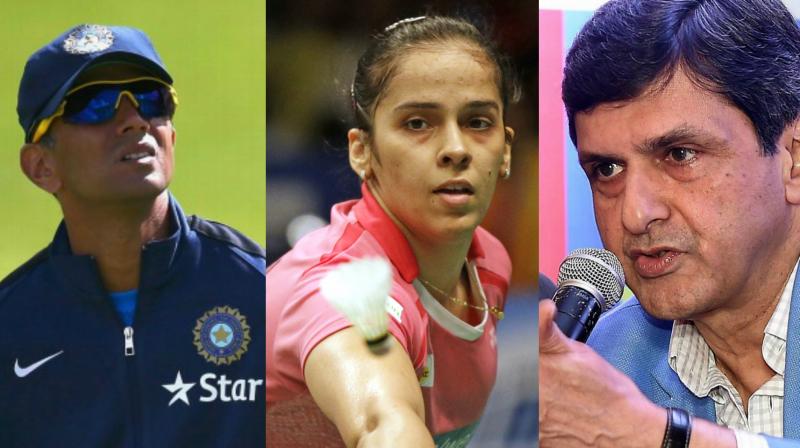 Former Indian cricketer Rahul Dravid, current badminton star Saina Nehwal and former All-England champion Prakash Padukone have been named among the 800 people duped by a Bengaluru-based Ponzi scheme. (Photo: AP / PTI)