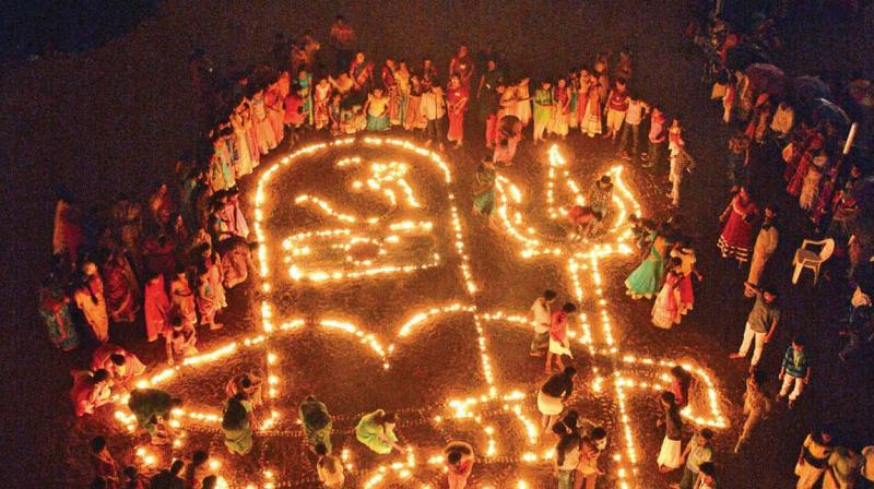 Karthigai deepam festival celebration at Jaigopal Garodia mat hr sec school, SRP Colony, Perambur (Photo: DC)