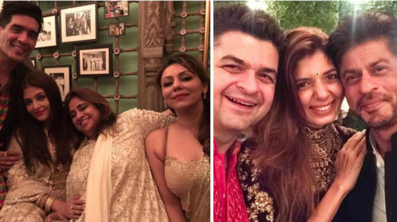 These pictures of Shah Rukh Khan and Gauri Khan with Aishwarya Rai Bachchan were shared on Instagram.