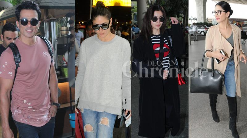 B-town celebs Kareena, Alia, Sunny, Sonu step out at airport in style