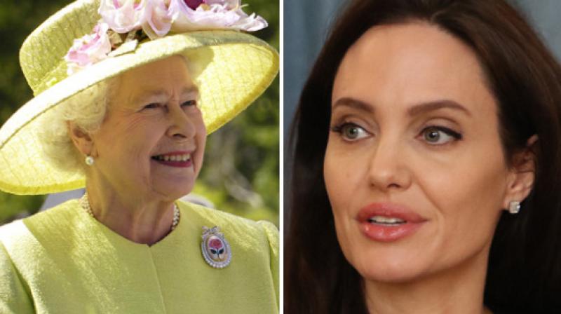 Angelina Jolie and Queen Elizabeth II.