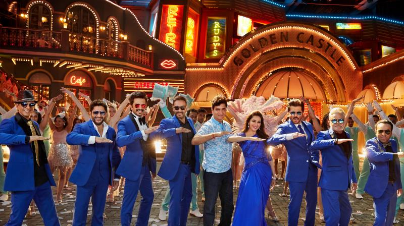 A still from the sets of Total Dhamaal.