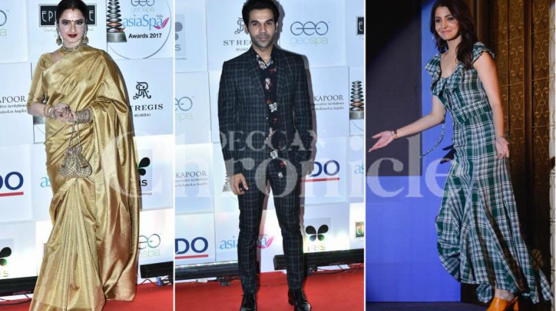 Glam alert: Anushka at press conference; Rajkummar, Rekha at awards show