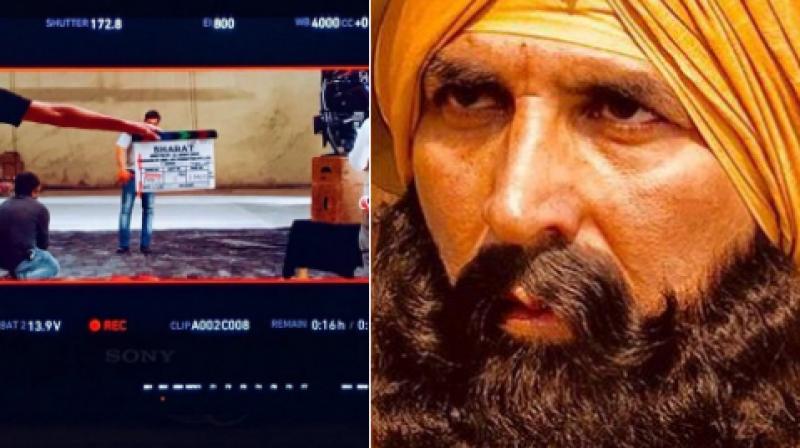 Salman Khan on the sets of Bharat, Akshay Kumar