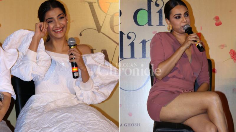 Sonam Kapoor and Swara Bhasker at the trailer launch.