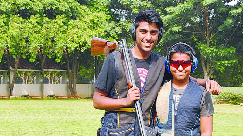 Subhash Chintalapati and his brother Viraaj Chintalapati. Viraaj also won a medal at the South Zone Shooting championship.