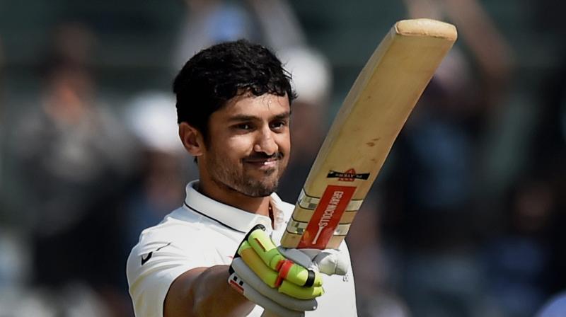Karun Nair scored an unbeaten 303 to become only the second Indian batsman to have scored a triple hundred in Test cricket. (Photo: PTI)