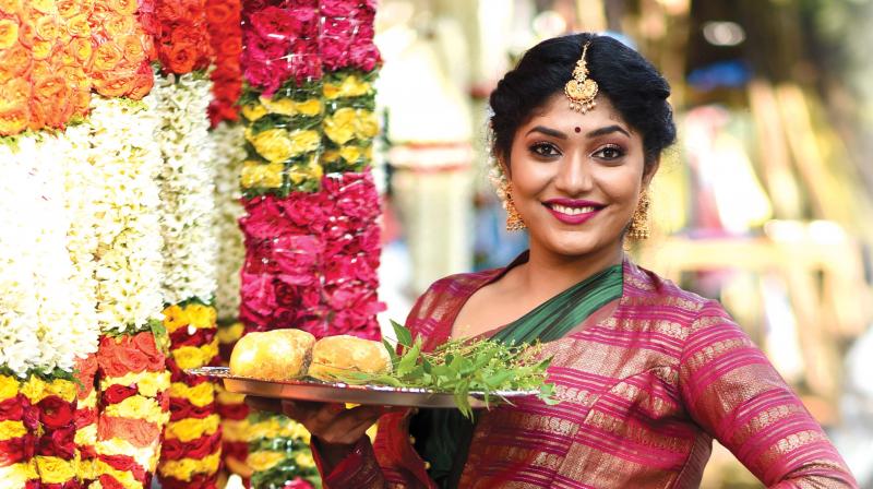 Sandalwood star Samyukta Hornad poses for a special festive shoot.