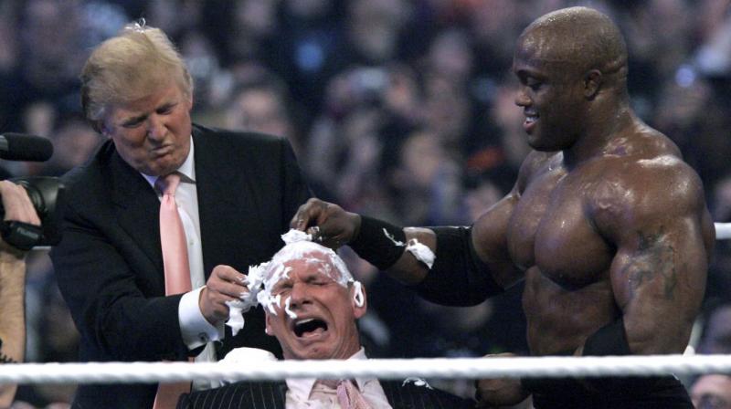 Five years before he was rallying around for votes, Donald Trump was shaving Vince McMahons head on WWE. (Photo: AP)