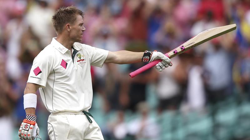Warner increased his scoring rate as the lunch break loomed and completed his remarkable century off 78 balls, with 17 boundaries. (Photo: AP)