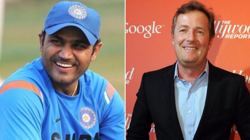 Piers Morgan was the target of the Indian Twitter users once again, despite thanking Virender Sehwag. (Photo: AFP)