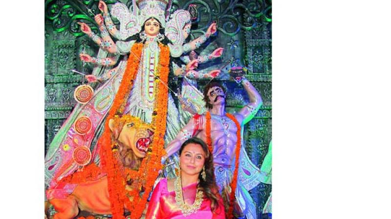 This Dasara, the power of women is being felt across the country with the #MeToo movement; (above) Rani Mukerji during Durga Puja (file photo)