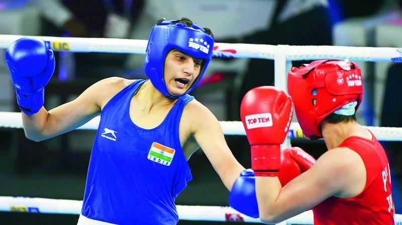 The other Indian in action, Simranjit Kaur, had to be content with a bronze after she went down to Chinas Dou Dan 1-4 in the light welterweight (64kg) bout.