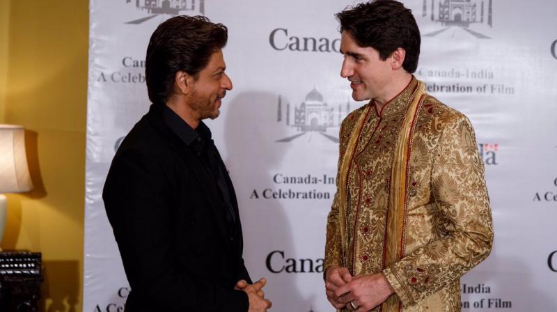 Shah Rukh Khan with Canadian Prime Minister Justin Trudeau.