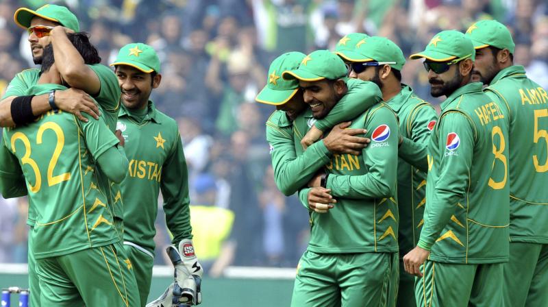 Pakistan were 119-3 in 27 overs, 19 runs ahead under the Duckworth-Lewis method - which governs such weather-hit contests - when rain intervened to give them their first win in the tournament.(Photo: AP)