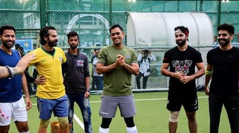 In pics: Dhadak star Ishaan Khatter takes cues from MS Dhoni in a game of football