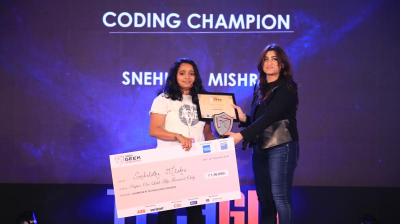Snehlata Mishra was crowned TechGig Geek Goddess 2018 and she took home the winners trophy.