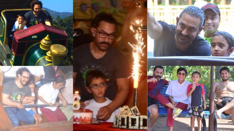 Aamir celebrates Azads birthday in advance with adventurous outing