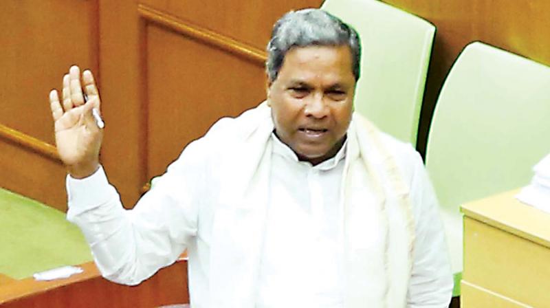 Chief Minister Siddaramaiah speaks during the winter session at Belagavi on Friday